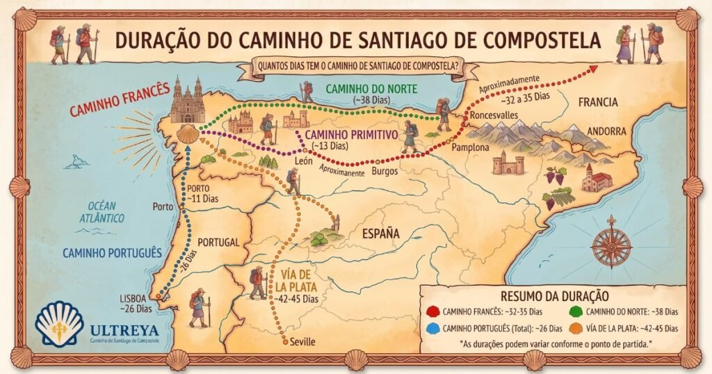 Pilgrim walking a stage of the Camino de Santiago at sunrise